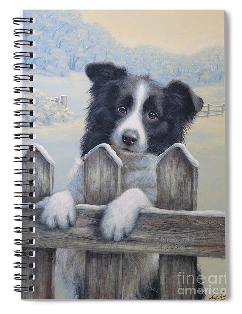 Dog Paintings Spiral Notebook featuring the painting Ready for work by John Silver