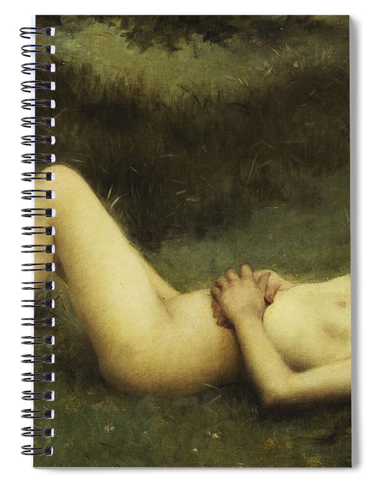 19th Century Spiral Notebook featuring the painting Reclining Nude by Louis Courtat