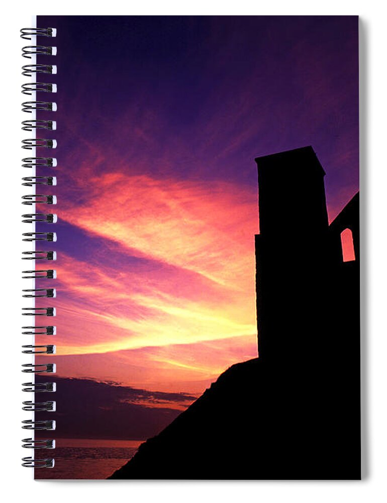 Reculver Church Spiral Notebook featuring the photograph Reculver Church at Sunrise by John Topman