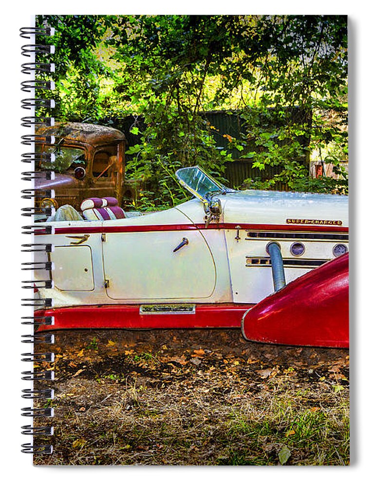 Orgotten Spiral Notebook featuring the photograph Red And White Auburn by Garry Gay
