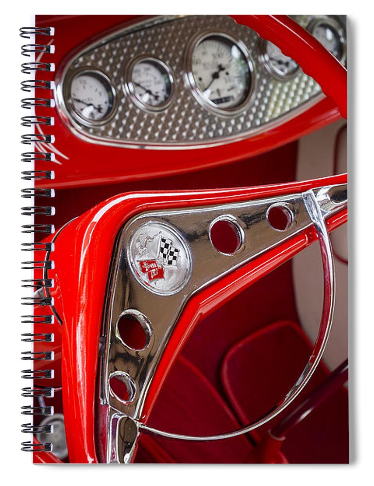 Steering Spiral Notebook featuring the photograph Red and White by Dennis Hedberg