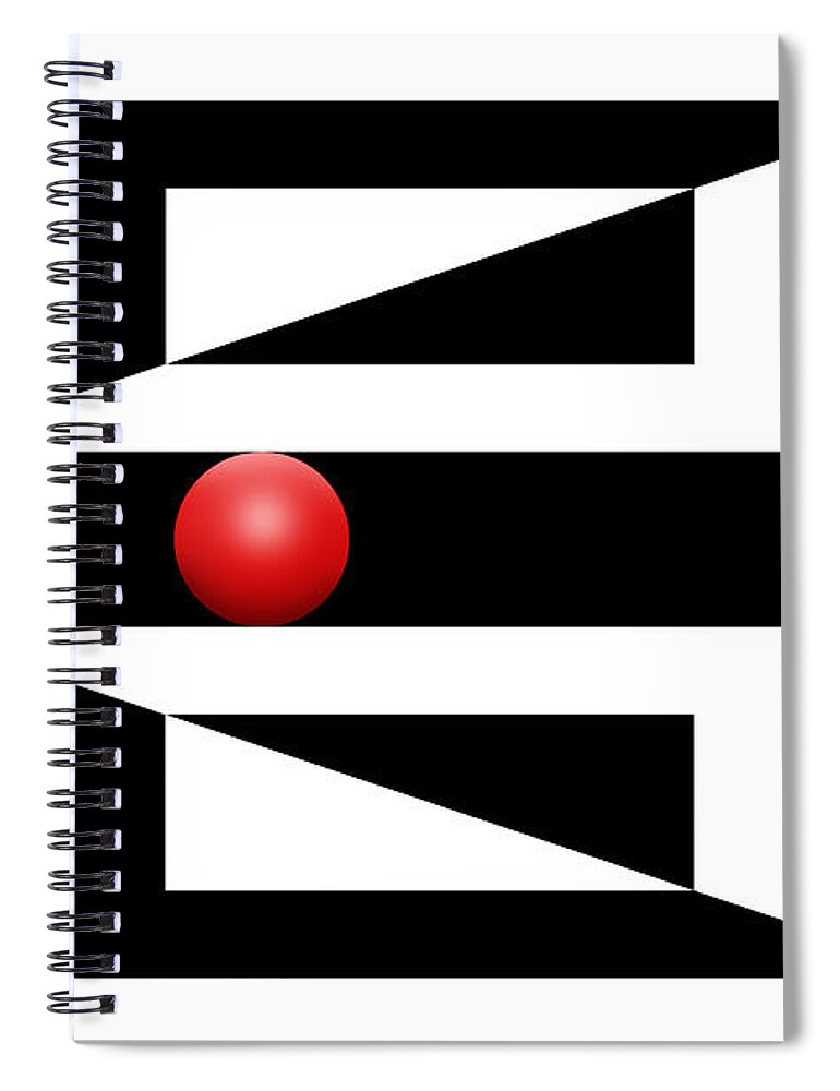 Abstract Spiral Notebook featuring the digital art Red Ball 3 by Mike McGlothlen