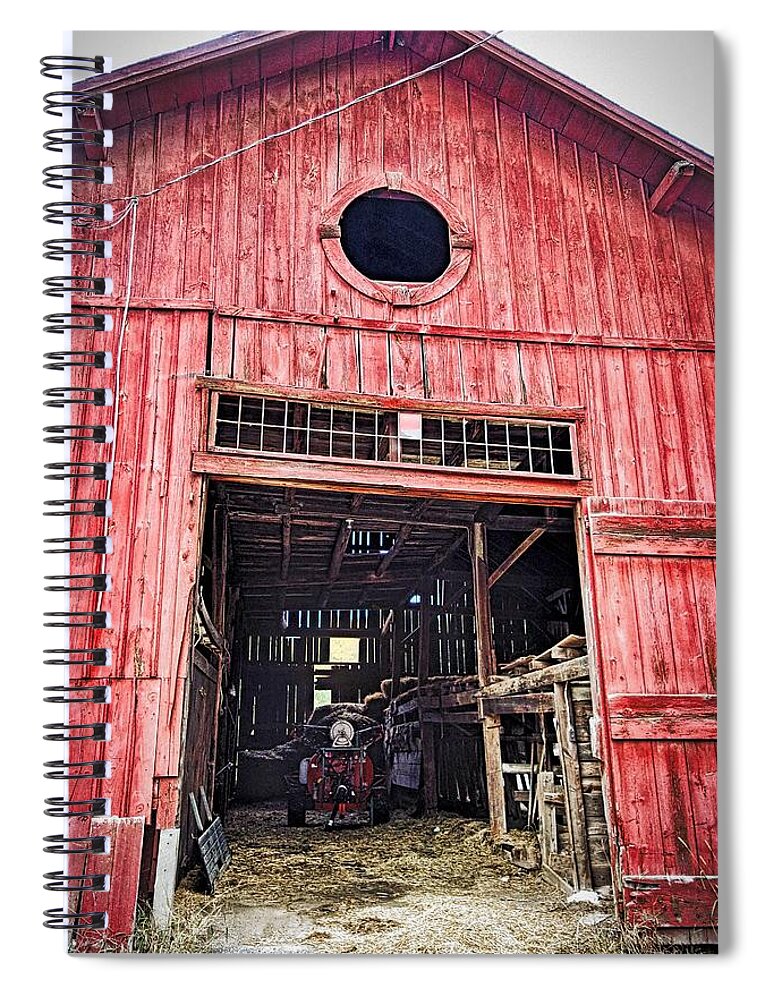 Wooden Red Barn Spiral Notebook featuring the photograph Red Barn by Joan Reese