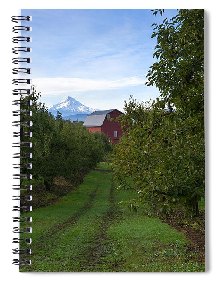 Mt. Hood. Red Barn Spiral Notebook featuring the photograph Red Barn Mountain by Michael Dawson