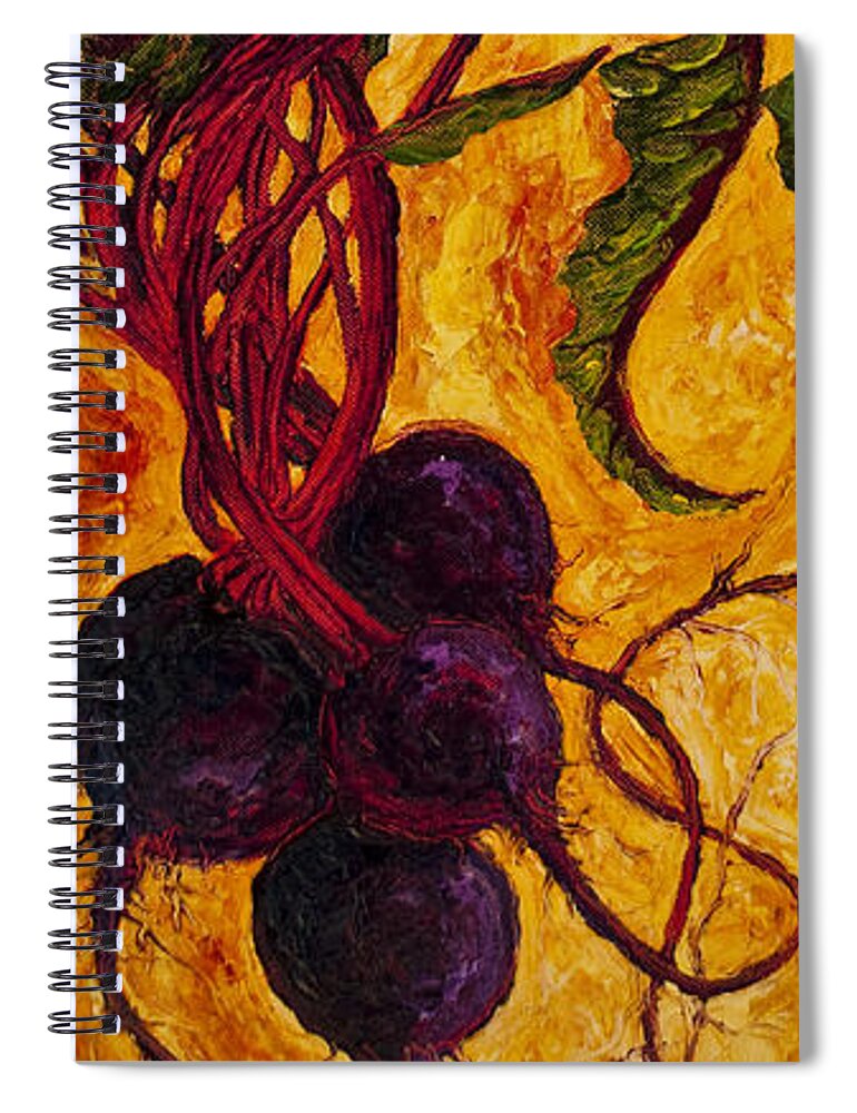 Red Spiral Notebook featuring the painting Paris' Red Beets by Paris Wyatt Llanso