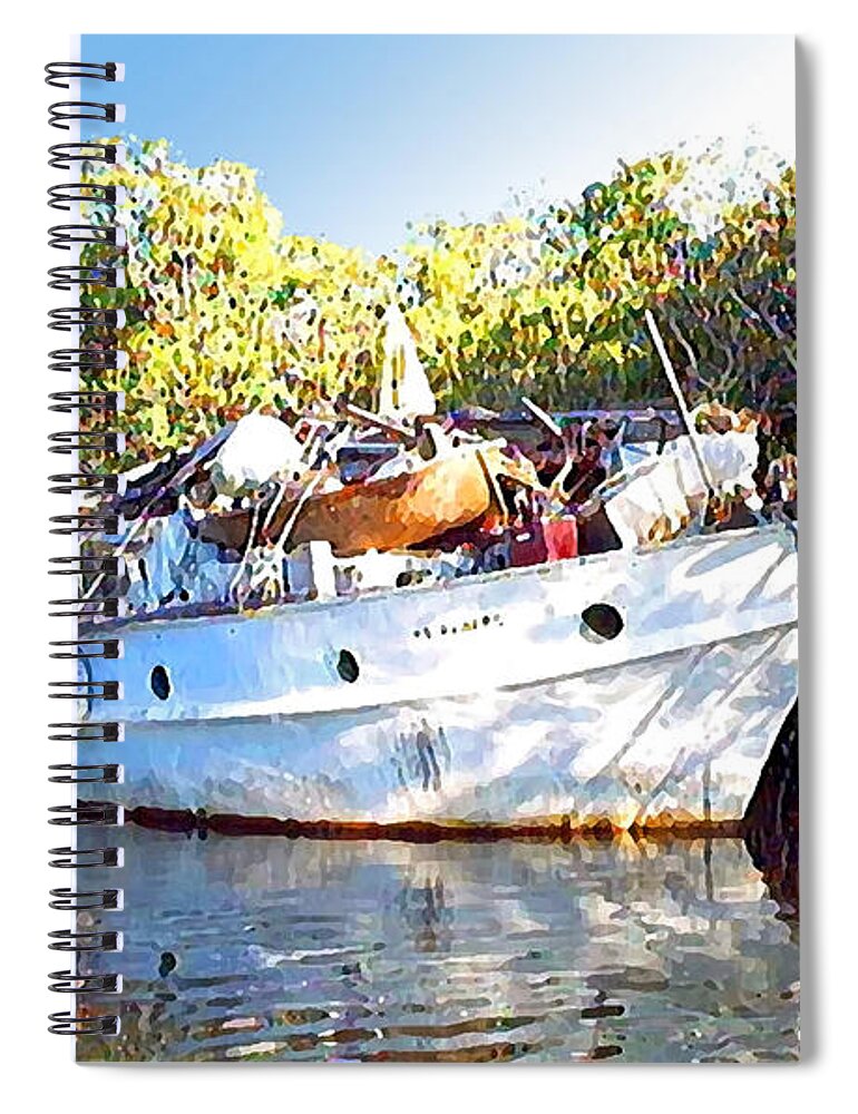 Duane Mccullough Spiral Notebook featuring the photograph Red Brown's Boat Home by Duane McCullough
