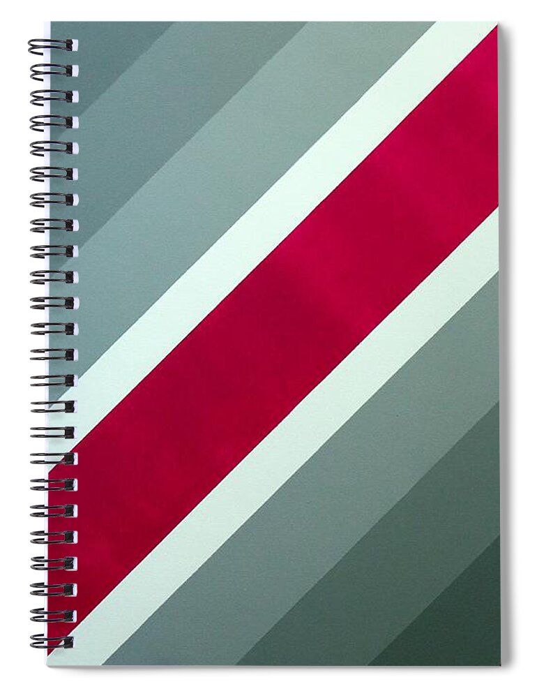Bold Graphics Spiral Notebook featuring the painting Red Chevron by Thomas Gronowski
