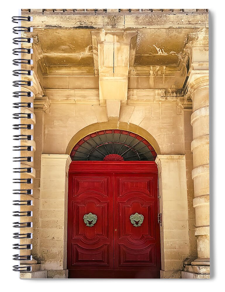 Architecture Spiral Notebook featuring the photograph Red Door by Maria Coulson