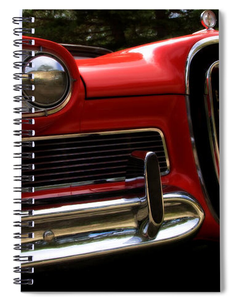 Classic Spiral Notebook featuring the photograph Red Ford Edsel by Mick Flynn