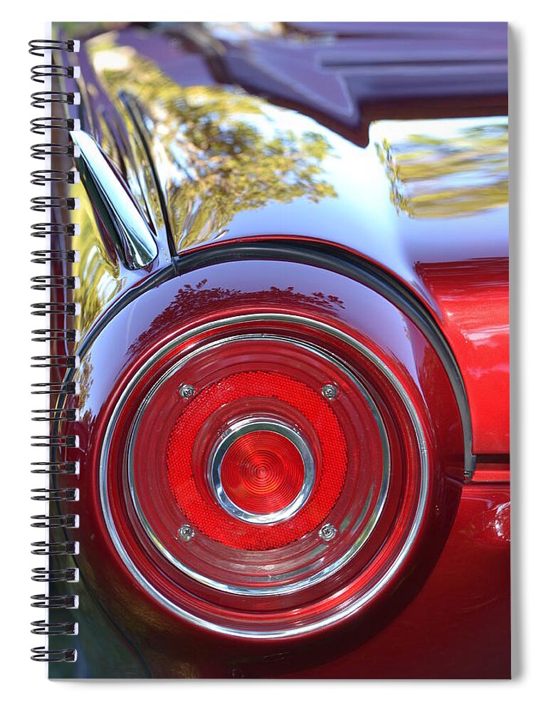 Red Spiral Notebook featuring the photograph Red Ford Tailight by Dean Ferreira