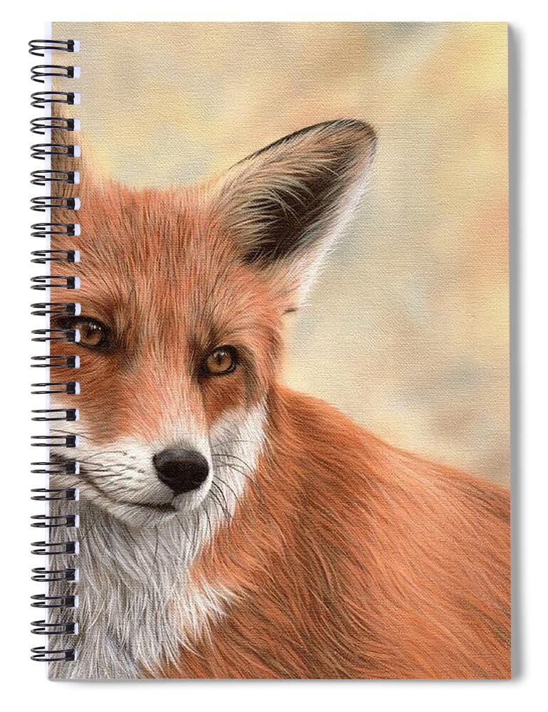 Fox Spiral Notebook featuring the painting Red Fox Painting by Rachel Stribbling