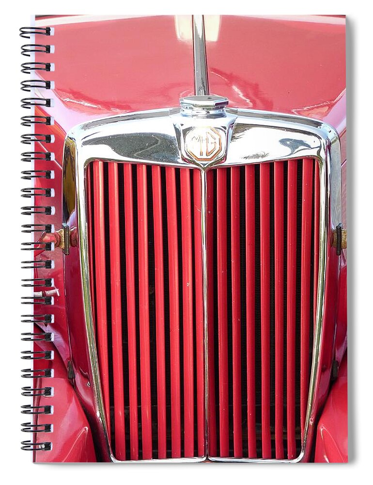 Red '50's Mg Spiral Notebook featuring the photograph Red MG by Susan Duda