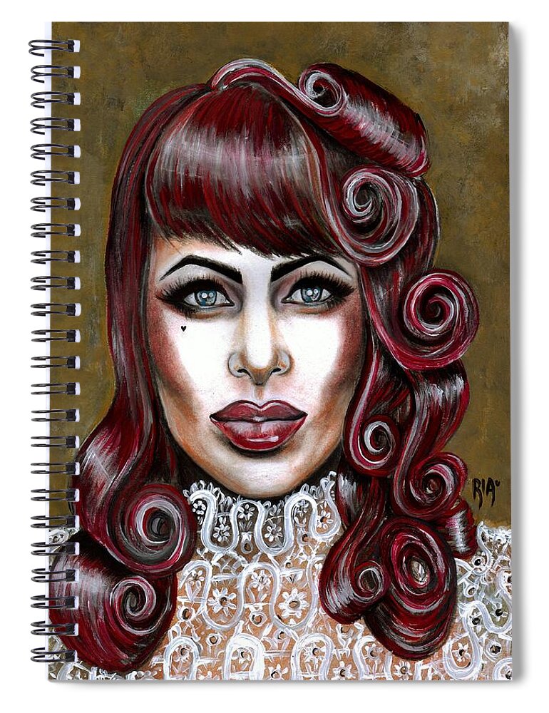 Retro Spiral Notebook featuring the photograph Red Muneca by Artist RiA