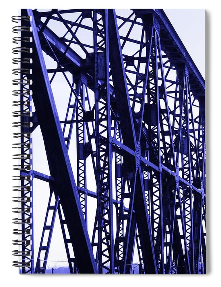 Bridge Spiral Notebook featuring the photograph Red River Train Bridge #5 by Robert ONeil
