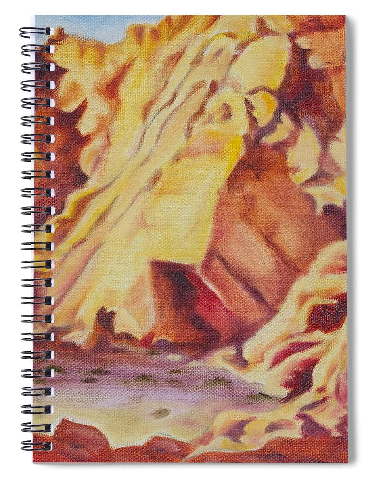 Southwest Rock Formation Spiral Notebook featuring the painting Red Rocks by Michele Myers
