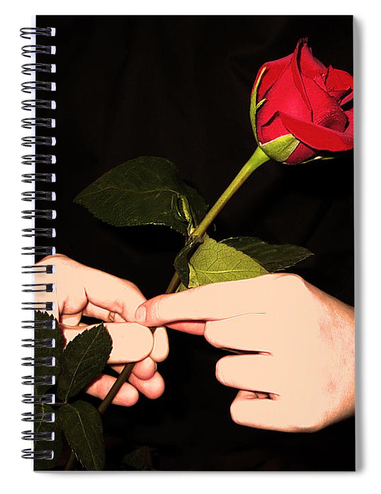 Red Spiral Notebook featuring the photograph Red Rose by Jan Marvin Studios by Jan Marvin