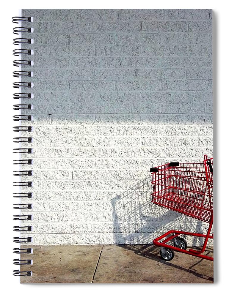Tranquility Spiral Notebook featuring the photograph Red Shopping Cart by Jimss
