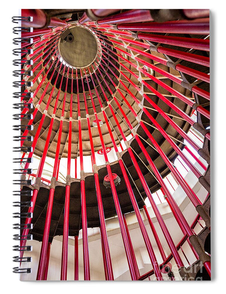 Ljubljana Spiral Notebook featuring the photograph Red Staircase by Timothy Hacker