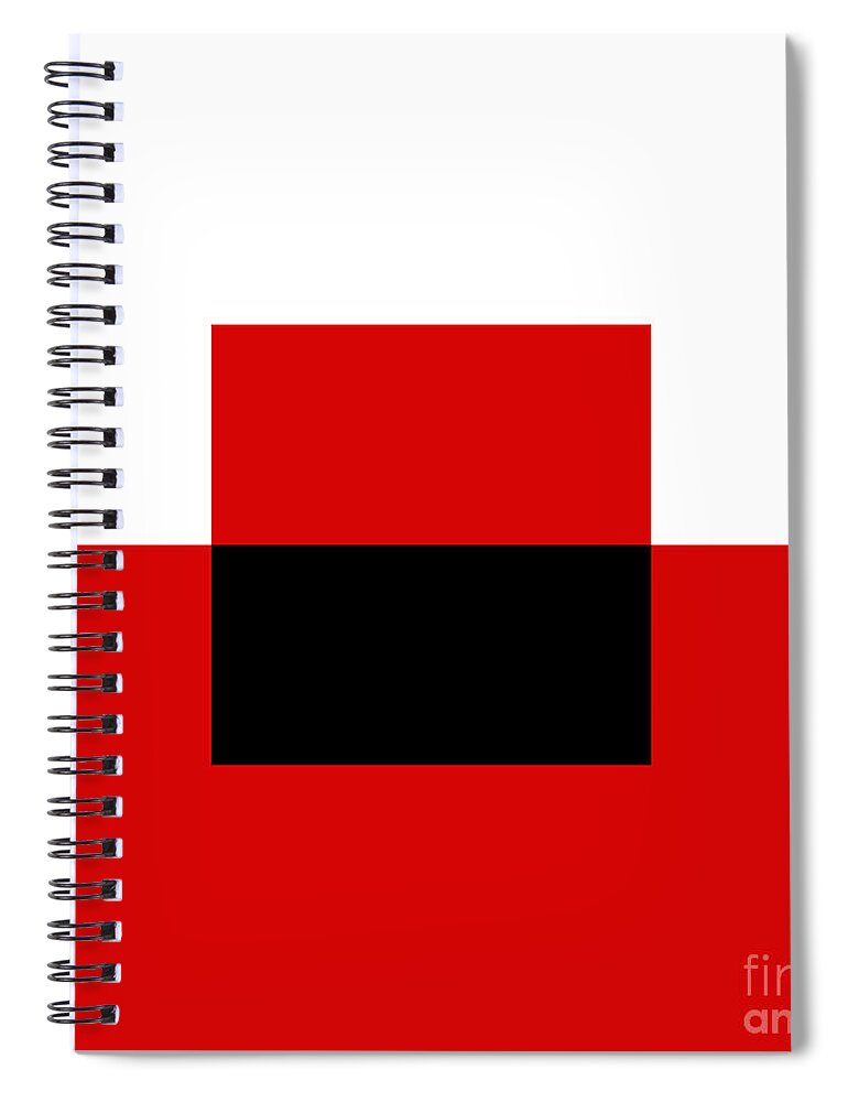 Andee Design Abstract Spiral Notebook featuring the digital art Red White And Black 13 Square by Andee Design