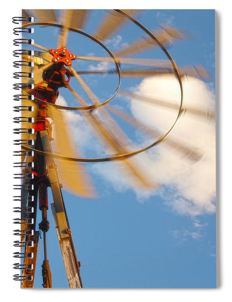 Amanda Smith Spiral Notebook featuring the photograph Red Wind Windmill by Amanda Smith