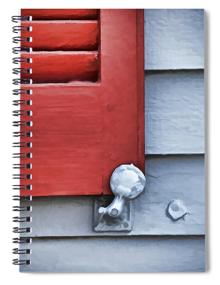 Architecture Spiral Notebook featuring the photograph Red Wood Window Shutter IV by David Letts