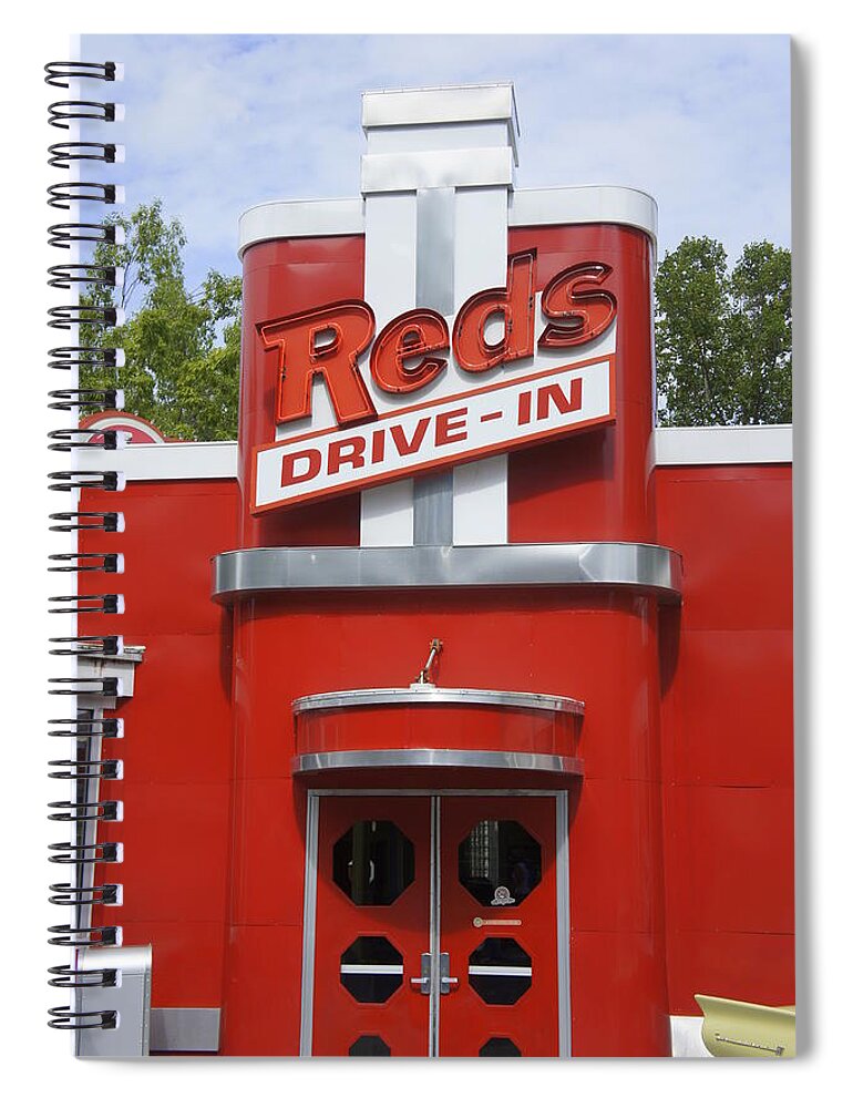 Reds Drive In Spiral Notebook featuring the photograph Reds Drive- In by Laurie Perry