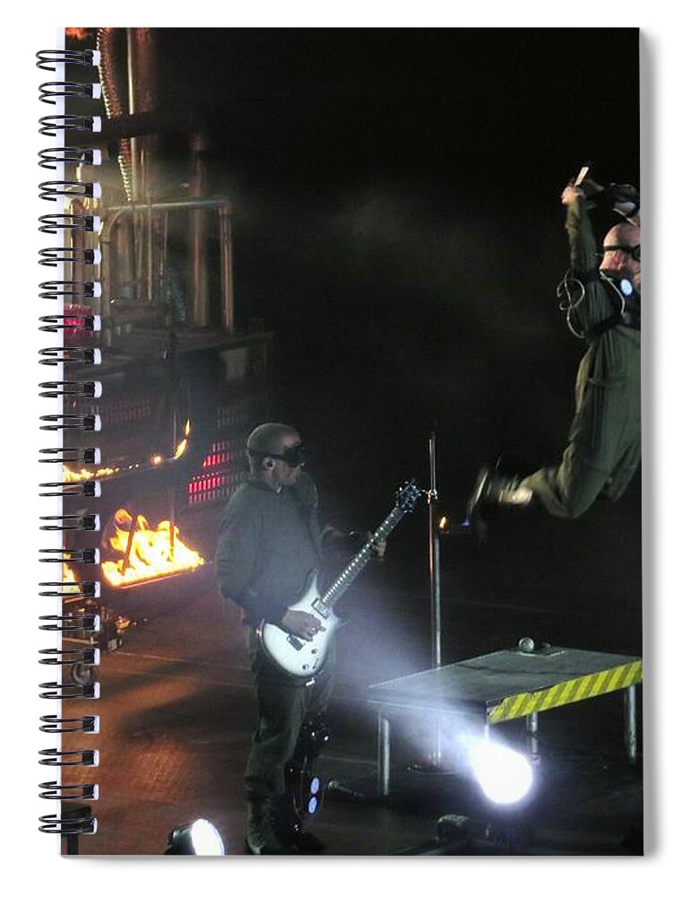 Band Spiral Notebook featuring the photograph Red's lead singer can fly by Aaron Martens