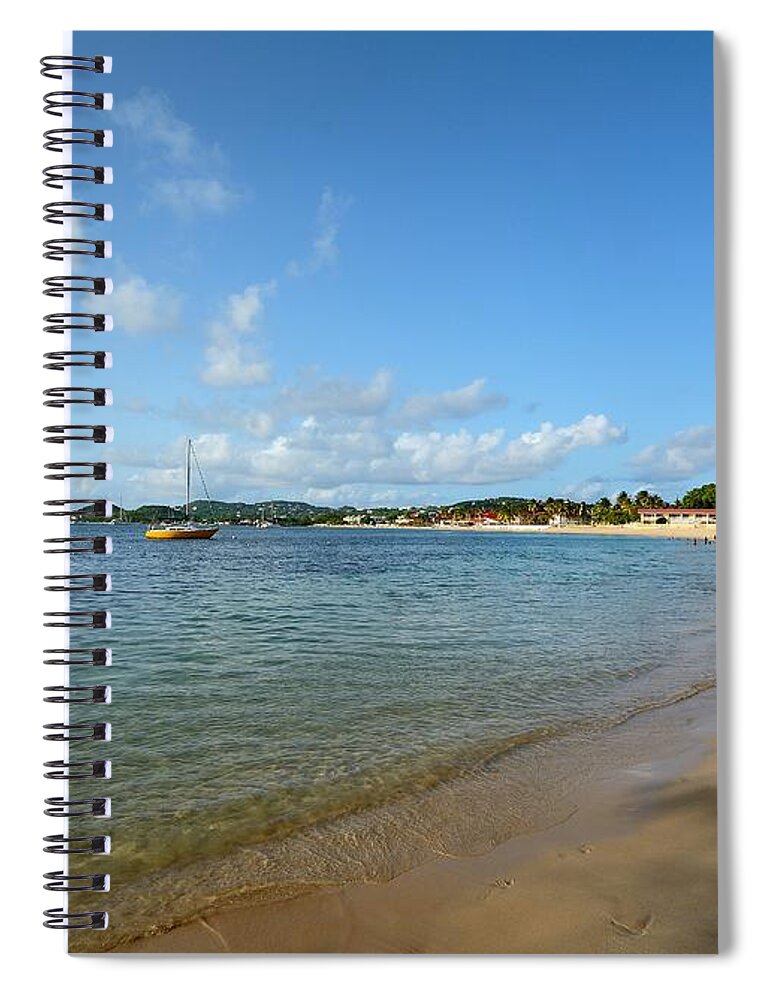 st Lucia Spiral Notebook featuring the photograph Reduit Beach and Rodney Bay - Saint Lucia by Brendan Reals