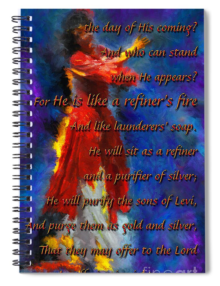 Prophetic Artwork Spiral Notebook featuring the photograph Dancer Refined In Fire by Constance Woods