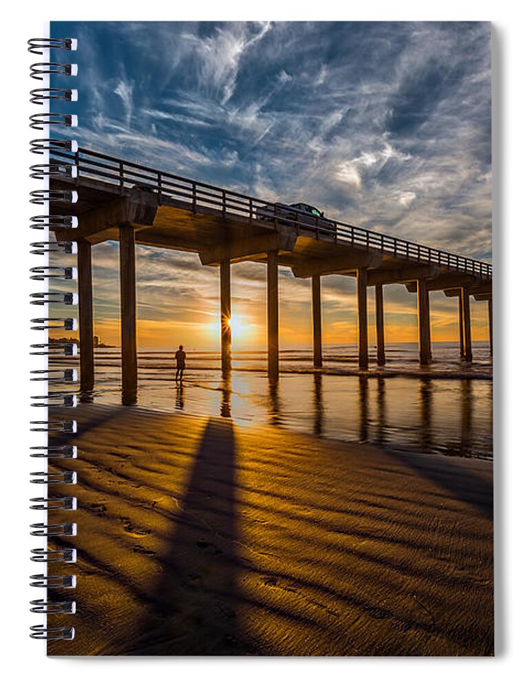 Architecture Spiral Notebook featuring the photograph Reflection and Shadow by Peter Tellone