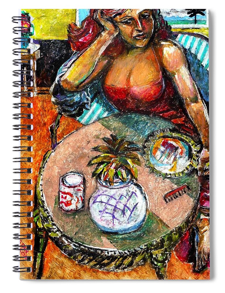 Reflection Spiral Notebook featuring the drawing Reflection by Stan Esson