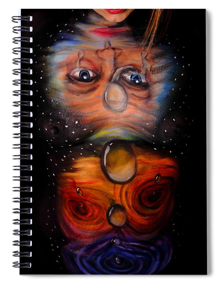 Bodypaint Spiral Notebook featuring the photograph Reflections by Angela Rene Roberts and Cully Firmin