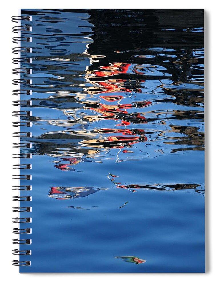Water Reflections Red Spiral Notebook featuring the photograph Reflections in red by Susie Rieple
