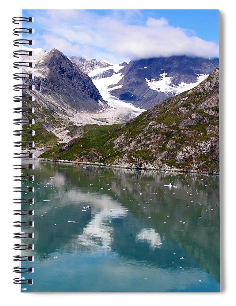 Landscape Spiral Notebook featuring the photograph Reflections of Blue and Green in Alaska by Annika Farmer