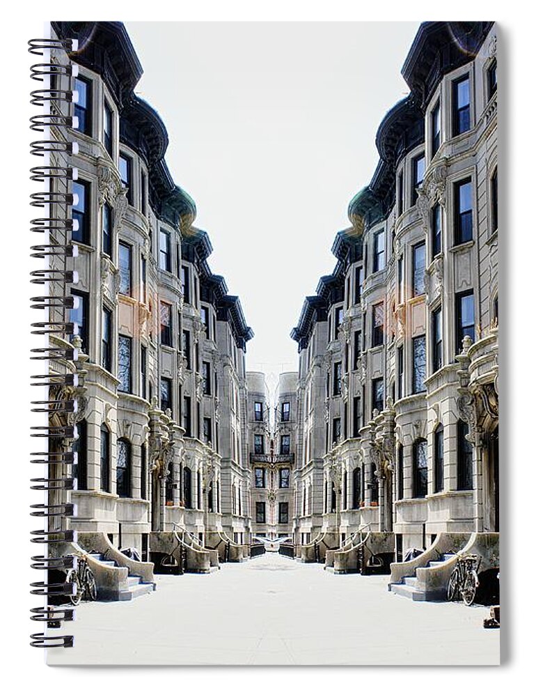 Prospect Park West Spiral Notebook featuring the photograph Reflections of my childhood home by Lilliana Mendez