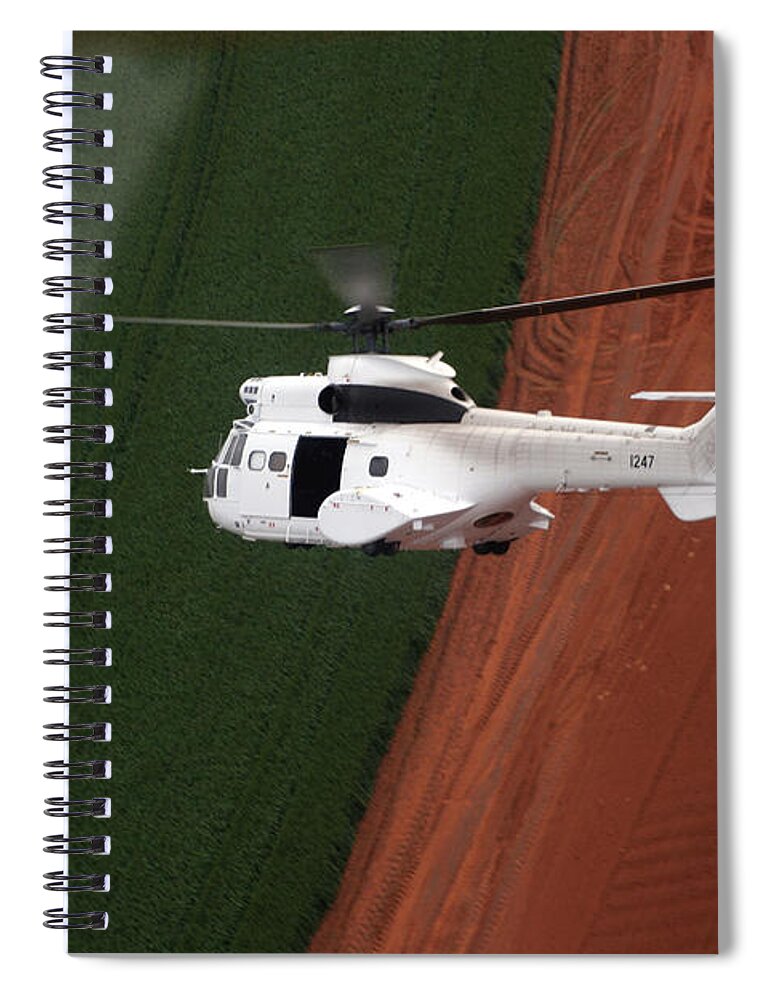 Reflection Spiral Notebook featuring the photograph Reflective Helicopter by Paul Job