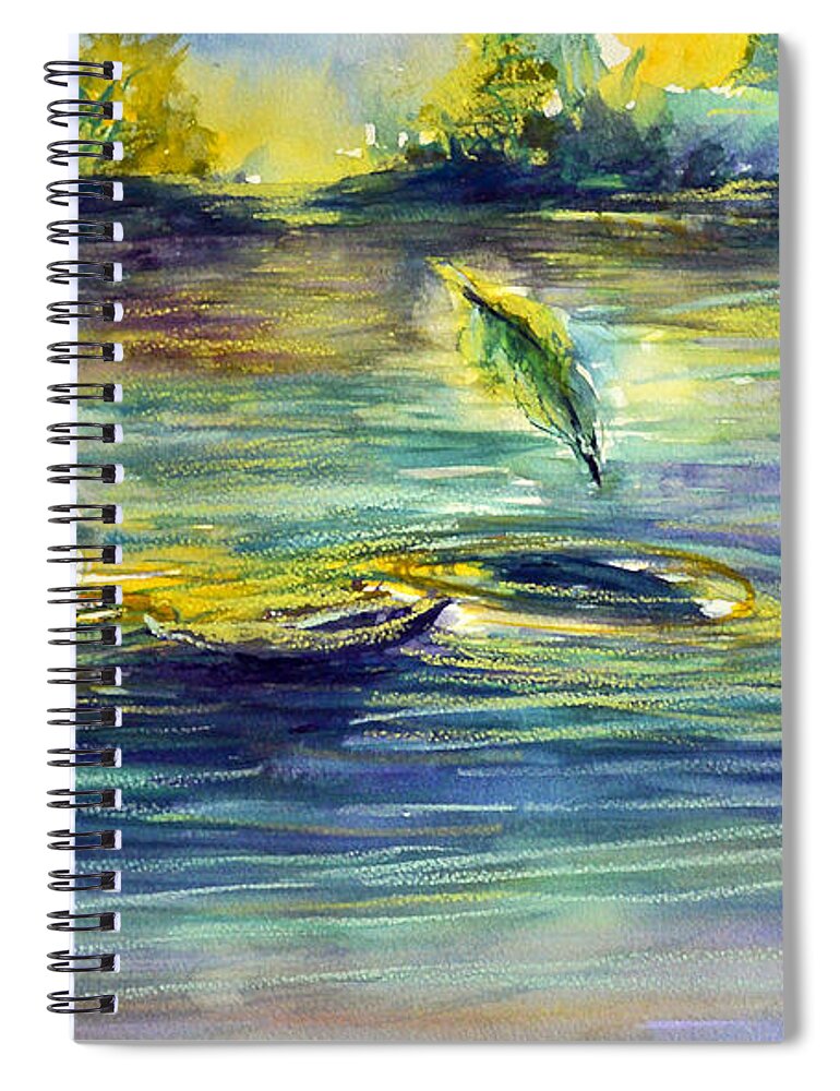 Ripples Spiral Notebook featuring the painting Reflective Ripples by Allison Ashton