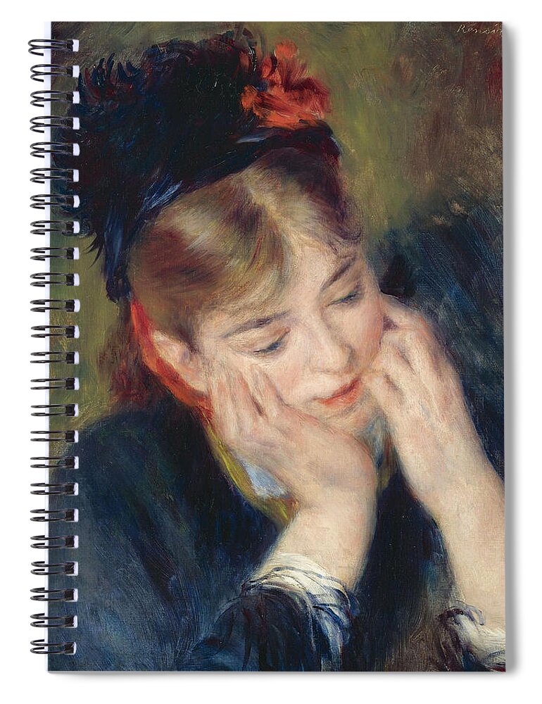 Pierre-auguste Renoir Spiral Notebook featuring the painting Reflexion by Pierre-Auguste Renoir