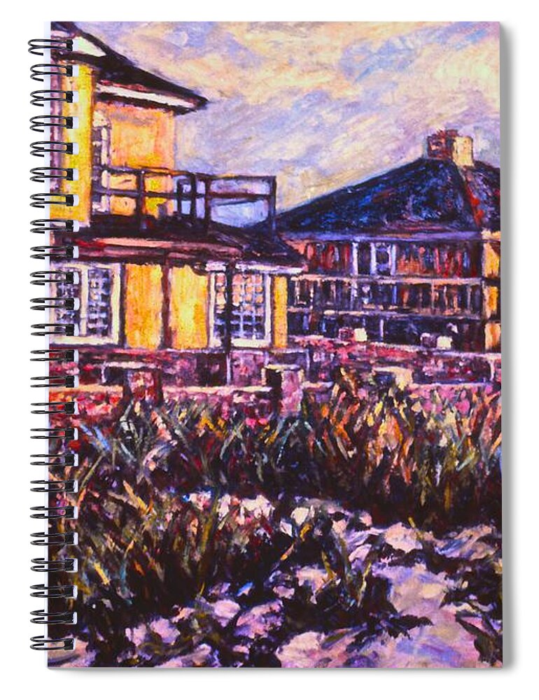 Landscape Spiral Notebook featuring the painting Rehoboth Beach Houses by Kendall Kessler