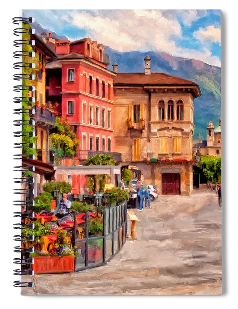 Northern Italy Spiral Notebook featuring the painting Relaxing In Baveno by Michael Pickett