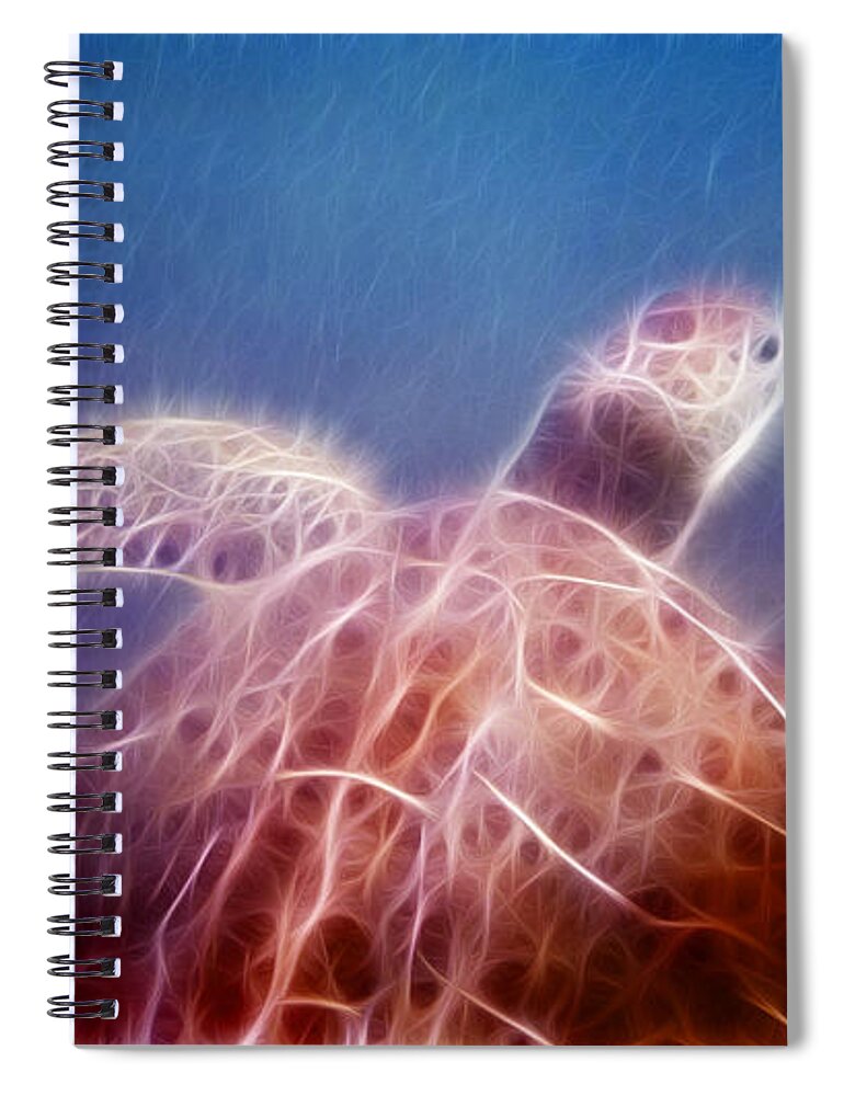 Turtle Spiral Notebook featuring the photograph Relentless Seeker fire version by Weston Westmoreland
