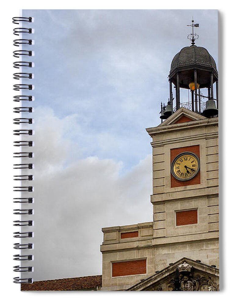 Madrid Spiral Notebook featuring the photograph Reloj de Gobernacion 1 by Pablo Lopez