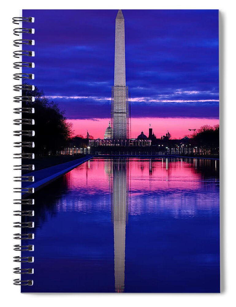 Metro Spiral Notebook featuring the photograph Repairing The Monument I by Metro DC Photography