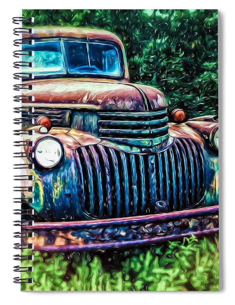 Truck Spiral Notebook featuring the photograph Resting Classic by Perry Webster