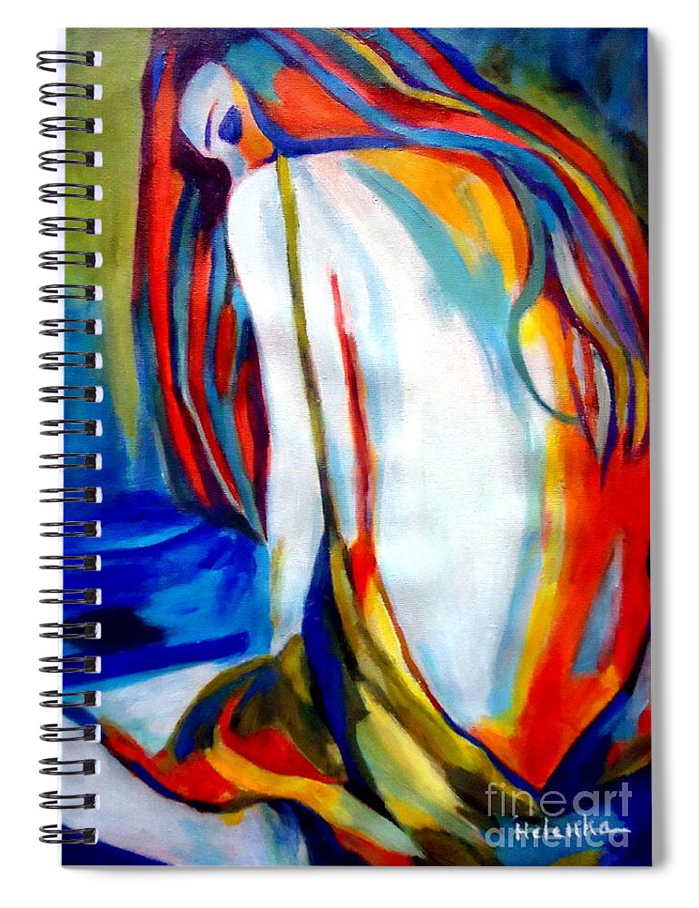 Contemporary Art Spiral Notebook featuring the painting Restless by Helena Wierzbicki