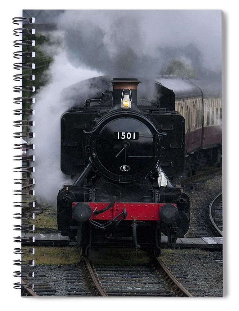 Steam Engine Spiral Notebook featuring the photograph Restored steam engine 1501 by Tony Mills