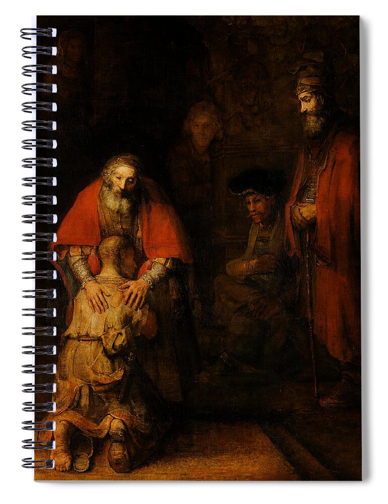 Rembrandt Spiral Notebook featuring the painting Return of the Prodigal Son by Rembrandt van Rijn