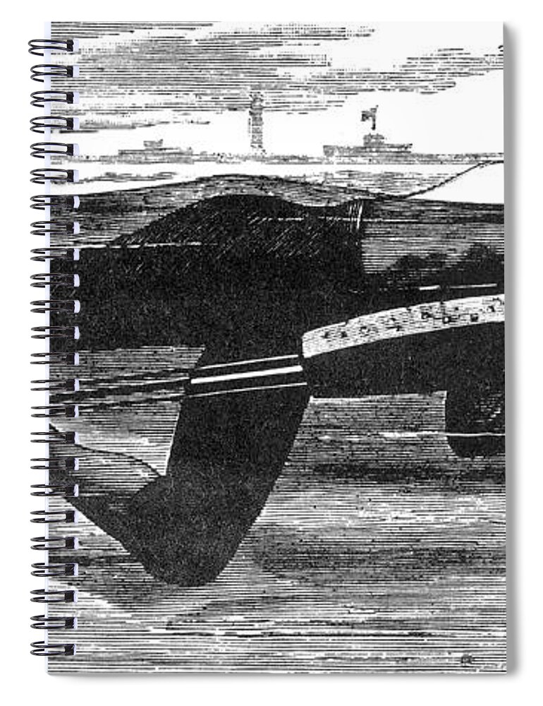 Science Spiral Notebook featuring the photograph Richardsons Swimming Device 1880 by Science Source