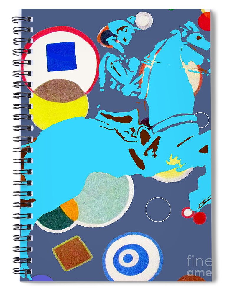 Fun Spiral Notebook featuring the mixed media Ride em Cowboy by Beth Saffer