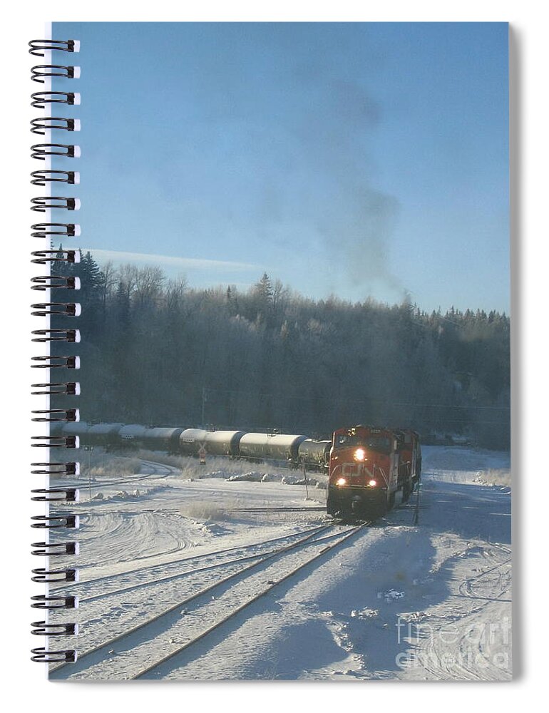 Cn Spiral Notebook featuring the photograph Ride The Rails by Vivian Martin